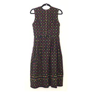 Vintage Original Johanna Rappel Sleeveless Floral Button Front Dirndl Dress sz 0